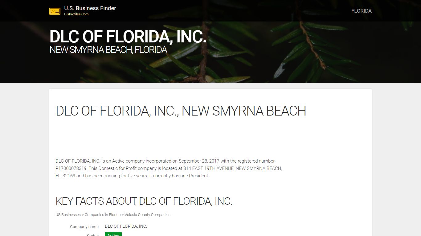 DLC OF FLORIDA, INC.. NEW SMYRNA BEACH, FL